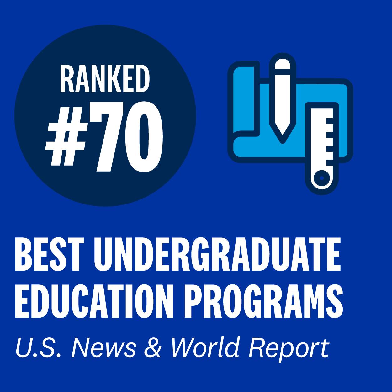 Ranked #70 in Best Undergraduate Education Programs by U.S. News & World Report